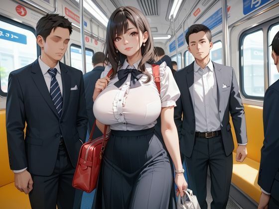 巨乳美女が男性専用車両に乗ったら 画像1