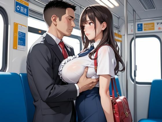 巨乳美女が男性専用車両に乗ったら 画像2