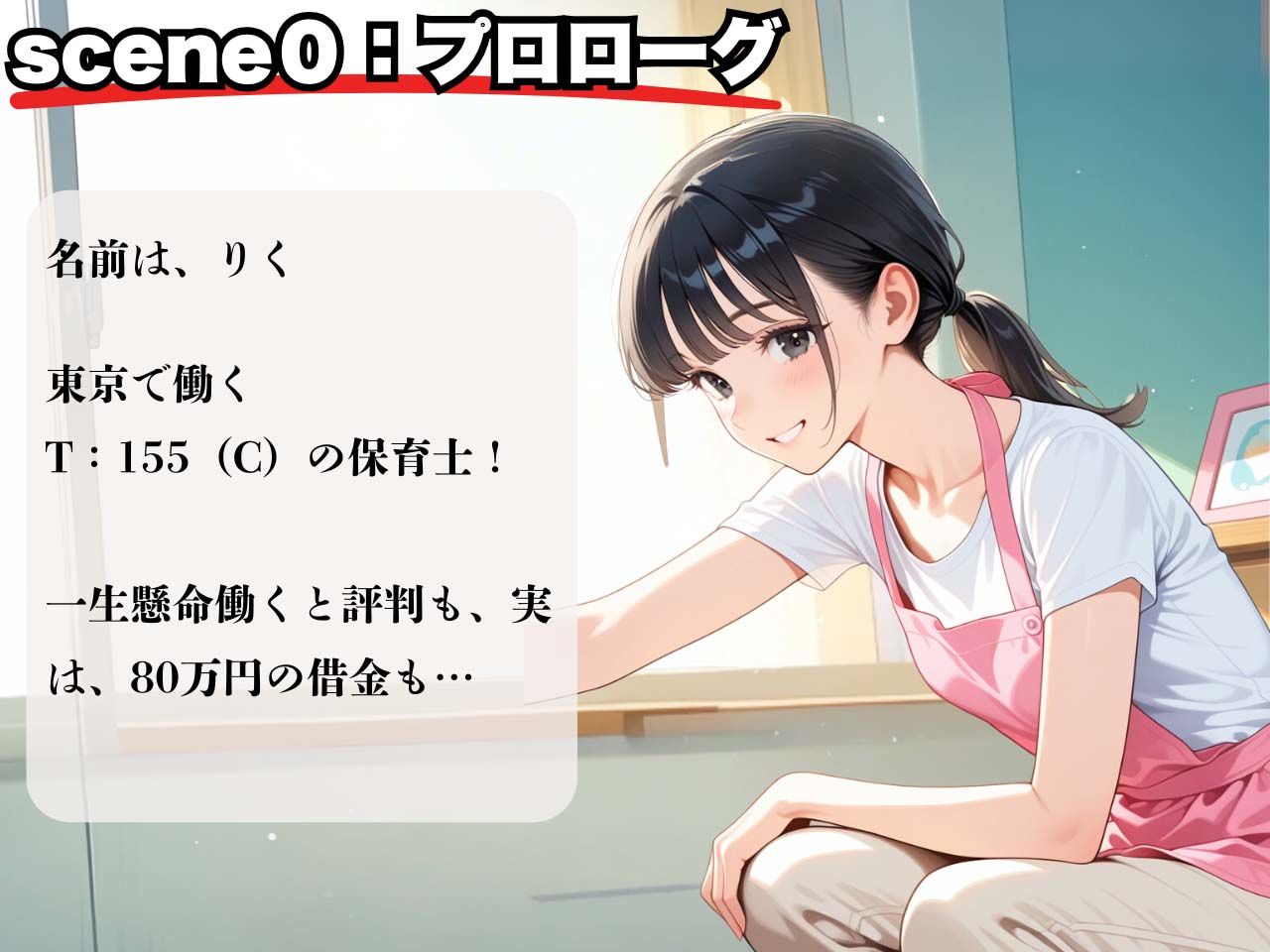 サンプル画像2:借金女子！21歳の保育士が返済できず、屈辱の彼氏専用まんこ崩壊！(制服物語) [d_627467]