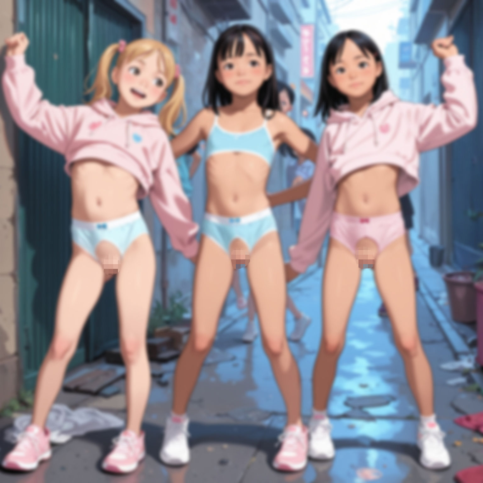 路地裏少女撮影会2  エロ下着＆裸パーカー すじ微無毛愛好会 エロ画像6