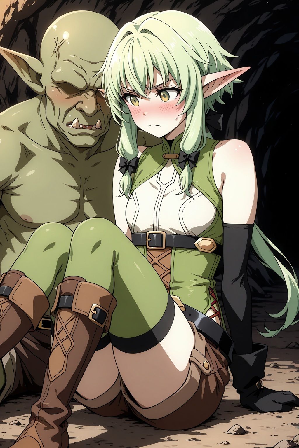 性獣ゴブリンに捕らわれたゴブリンスレイアー妖精弓手 画像2