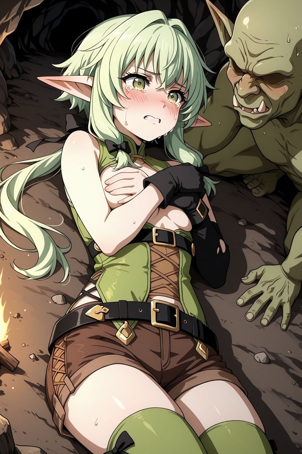 サンプル画像4:性獣ゴブリンに捕らわれたゴブリンスレイアー妖精弓手(ゴブリンの大進撃) [d_627879]