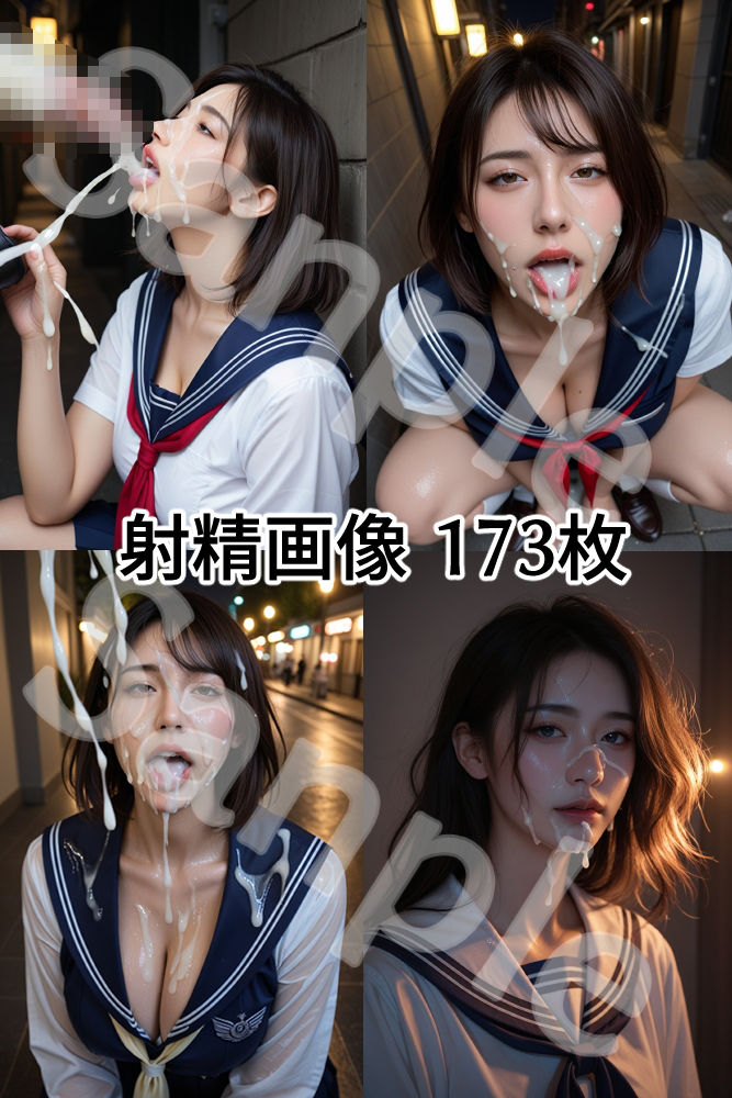 サンプル画像4:JK セーラー女子校生 精子まみれの日常 《夜の路地裏 編》(Oedipus) [d_627985]