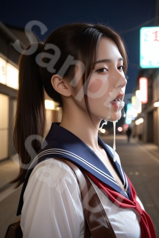 サンプル画像5:JK セーラー女子校生 精子まみれの日常 《夜の路地裏 編》(Oedipus) [d_627985]