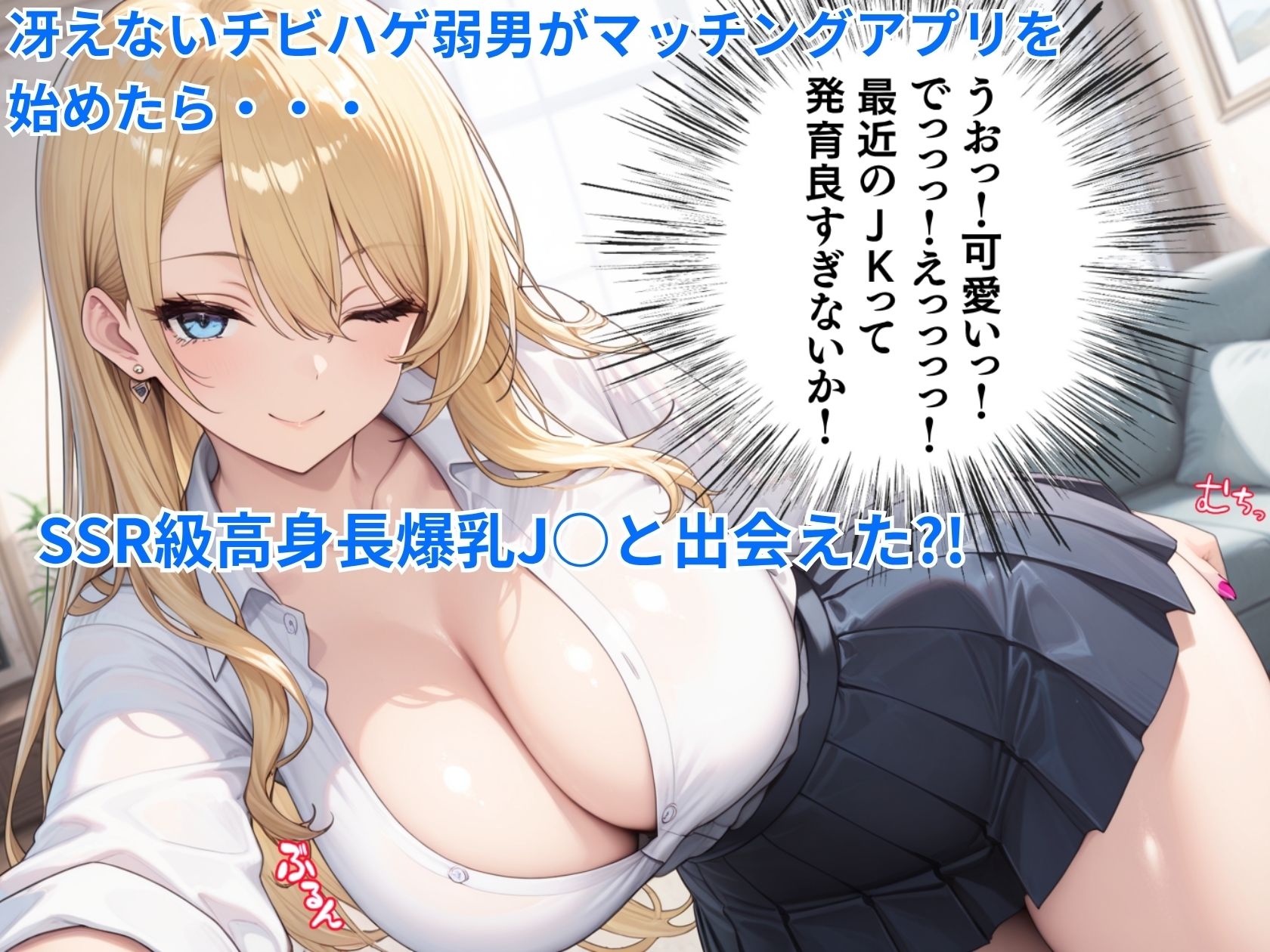 サンプル画像1:ムチムチでっかい女子校生と汗だくセックス〜チビハゲ童貞おじ×高身長爆乳ギャル〜(おかのした) [d_627986]