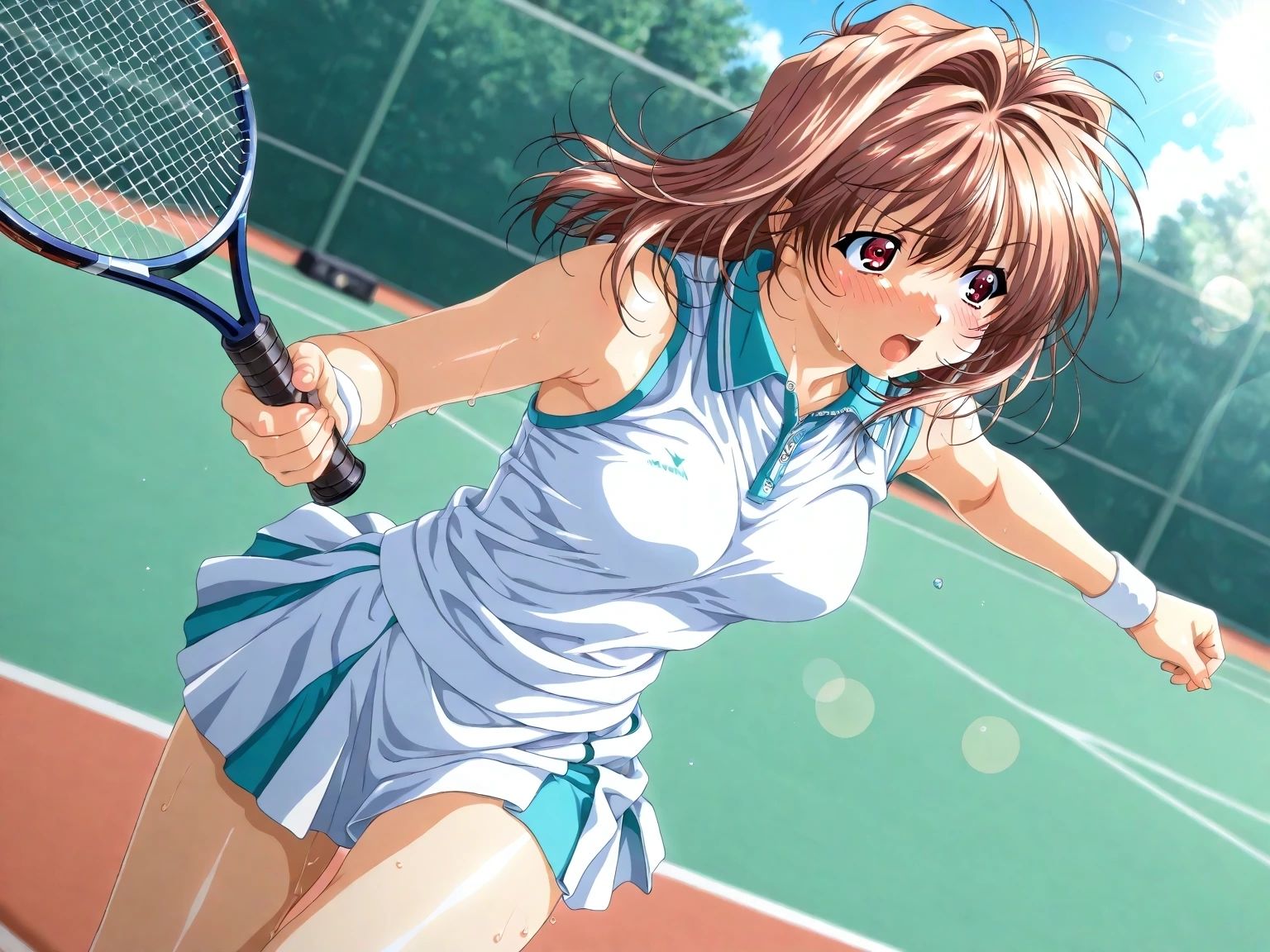 サンプル画像1:AIイラストCG集98  L〇VERS  恋に〇ちたら  河〇理恵  テニスウェア編(ドンガラAI美少女イラスト支部) [d_628065]