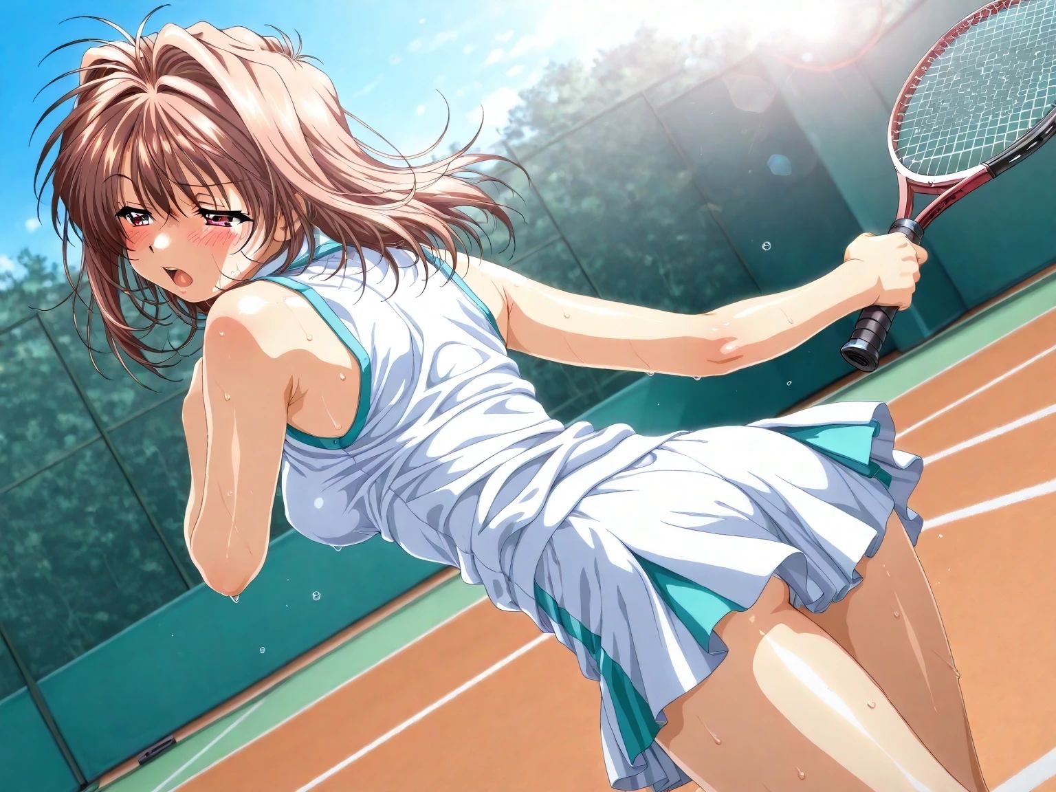 サンプル画像2:AIイラストCG集98  L〇VERS  恋に〇ちたら  河〇理恵  テニスウェア編(ドンガラAI美少女イラスト支部) [d_628065]