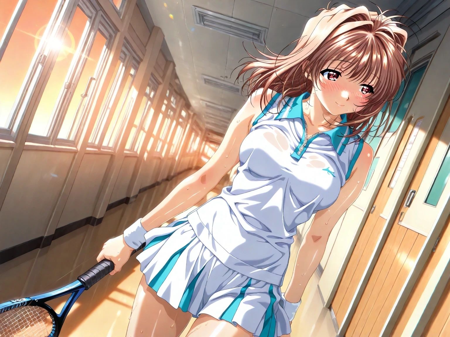 サンプル画像3:AIイラストCG集98  L〇VERS  恋に〇ちたら  河〇理恵  テニスウェア編(ドンガラAI美少女イラスト支部) [d_628065]