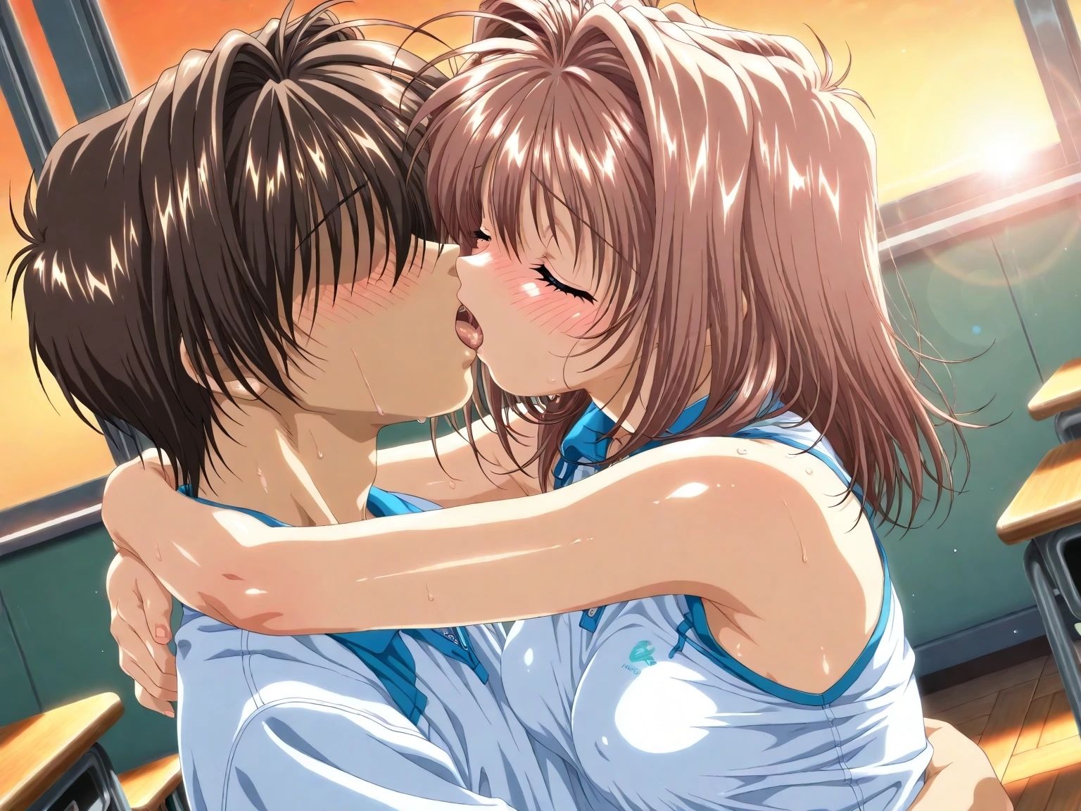 サンプル画像4:AIイラストCG集98  L〇VERS  恋に〇ちたら  河〇理恵  テニスウェア編(ドンガラAI美少女イラスト支部) [d_628065]