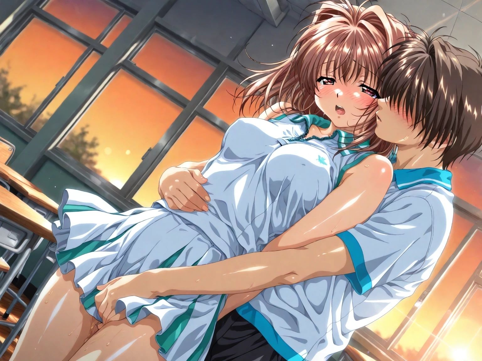 サンプル画像5:AIイラストCG集98  L〇VERS  恋に〇ちたら  河〇理恵  テニスウェア編(ドンガラAI美少女イラスト支部) [d_628065]