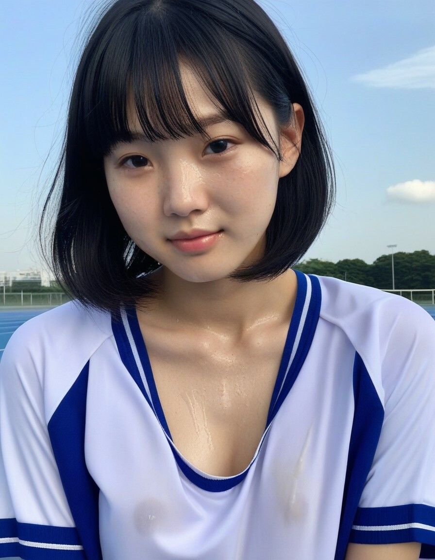 サンプル画像2:汗だくでちょっとブスな彼女(最近肩こってる) [d_628147]