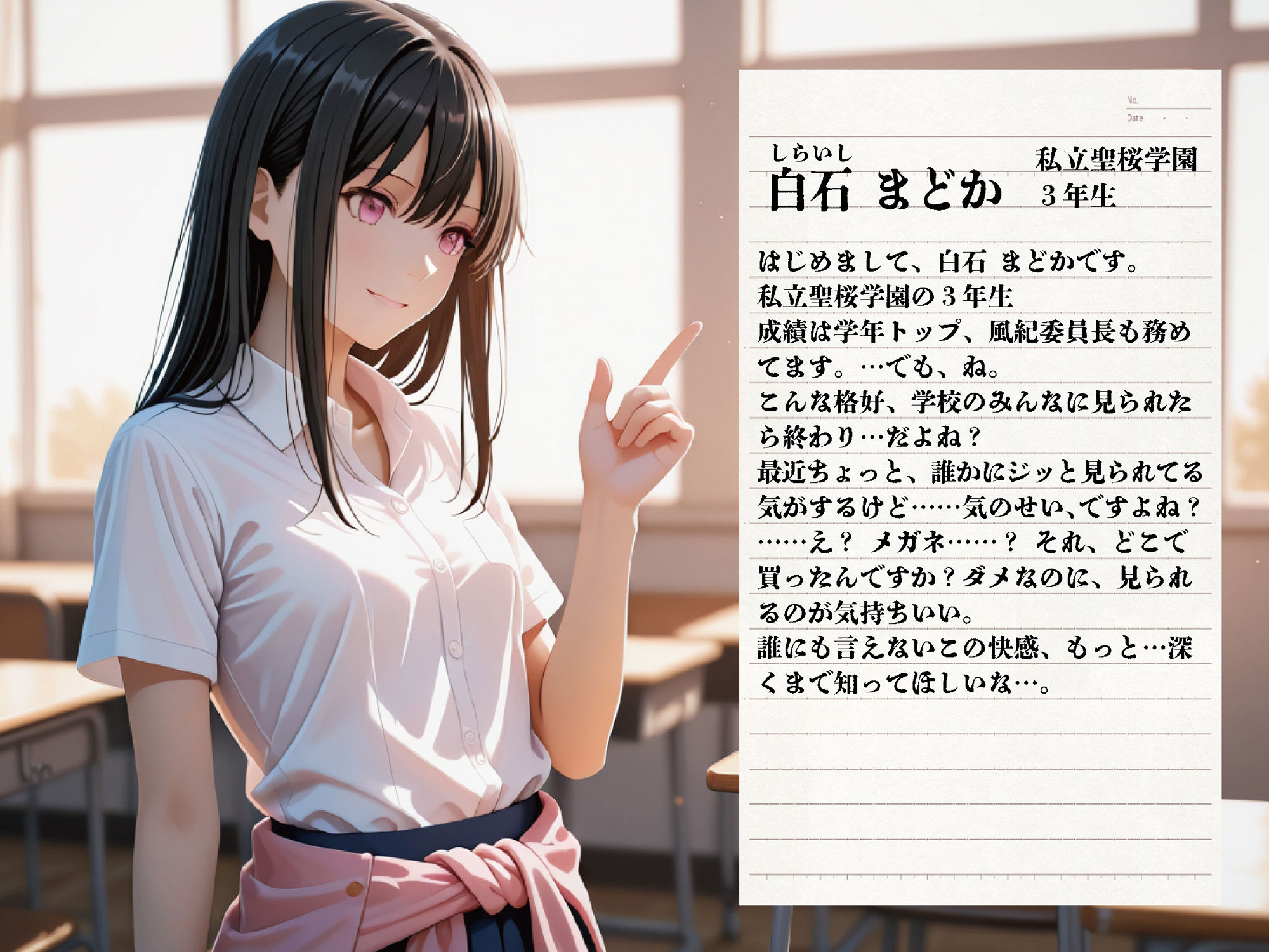 サンプル画像2:透視メガネ -学校編- 〜制服、水着、体操服、パンツの奥まで〜【豪華CG500枚収録】(奪われた純愛) [d_628204]