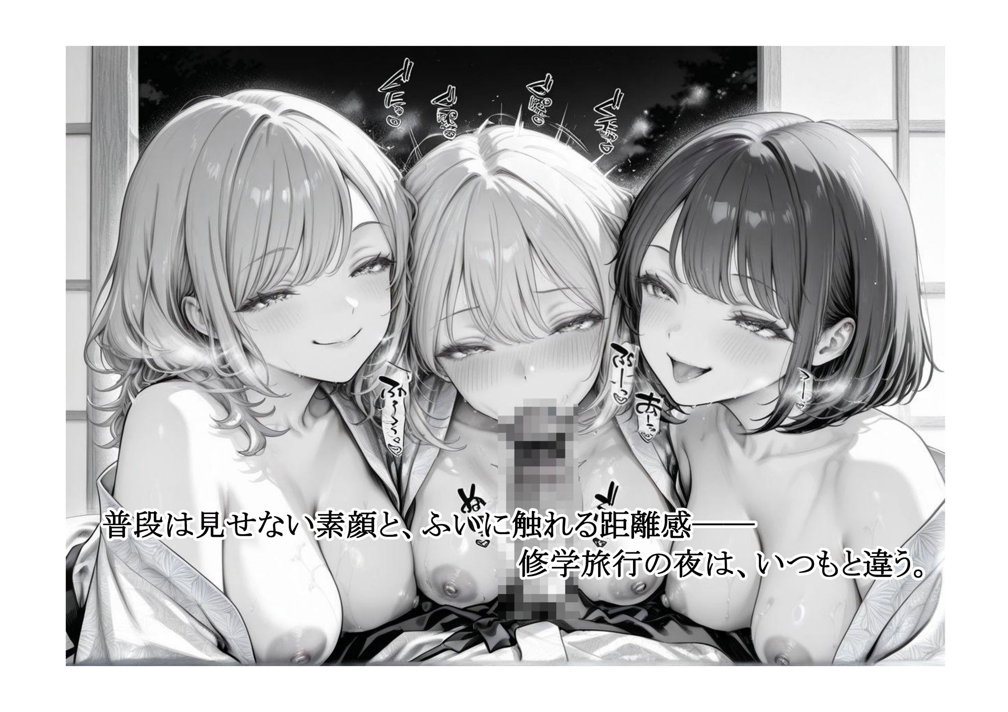 サンプル画像3:湯けむりJKトライアングル〜修学旅行の夜、僕は彼女たちのもの〜(からだまっちんぐ事務局) [d_628257]