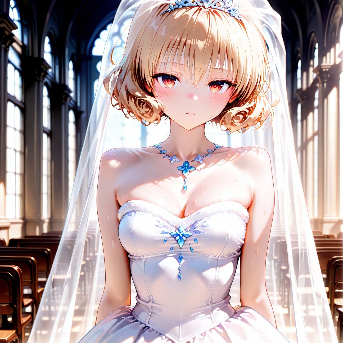 【Part1】ウェディングドレスで浮気セックス!婚前最後のお遊び♪ 画像1