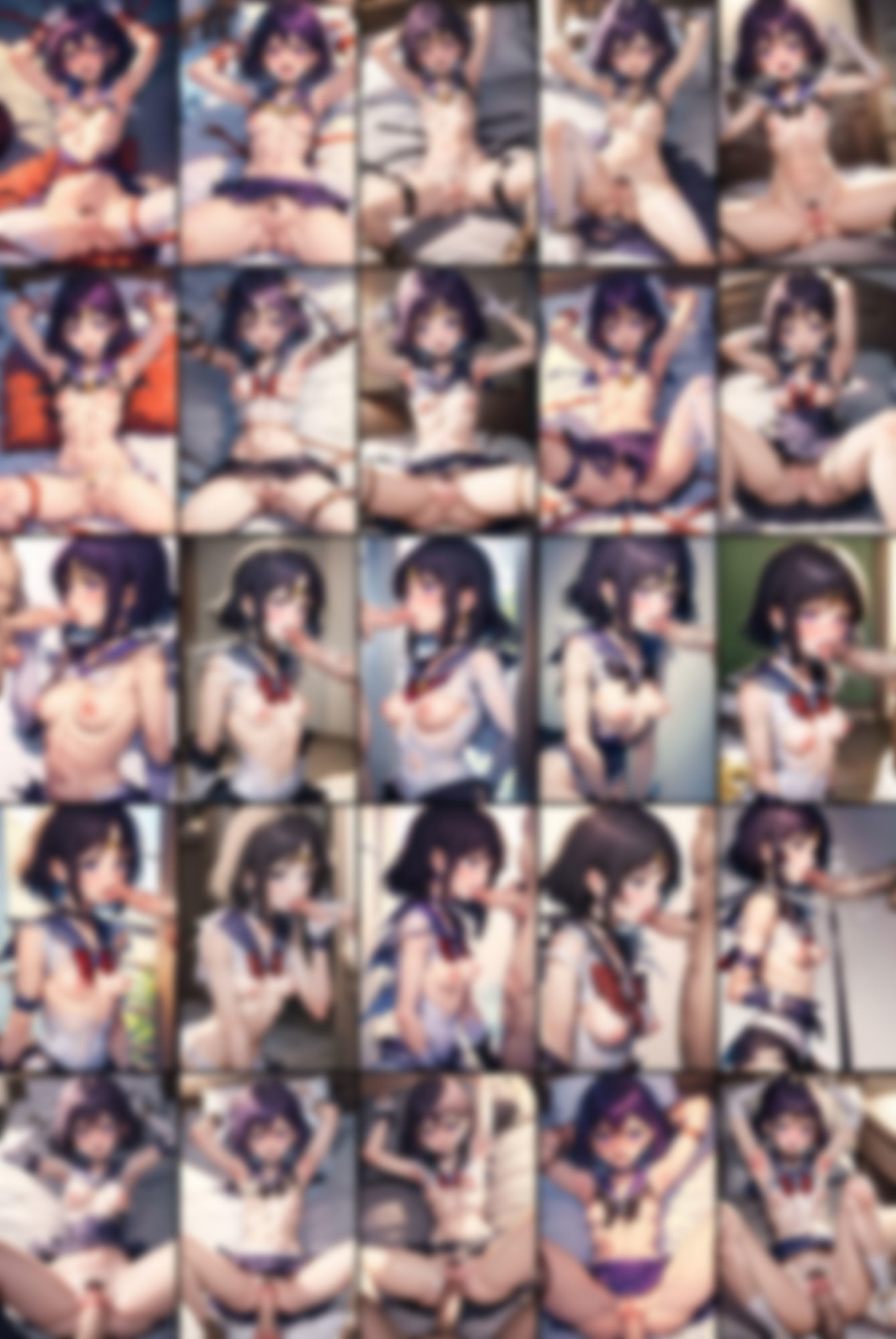 敗北・号泣 セーラーサターン(妊娠前&妊娠後ボテ腹) 画像8