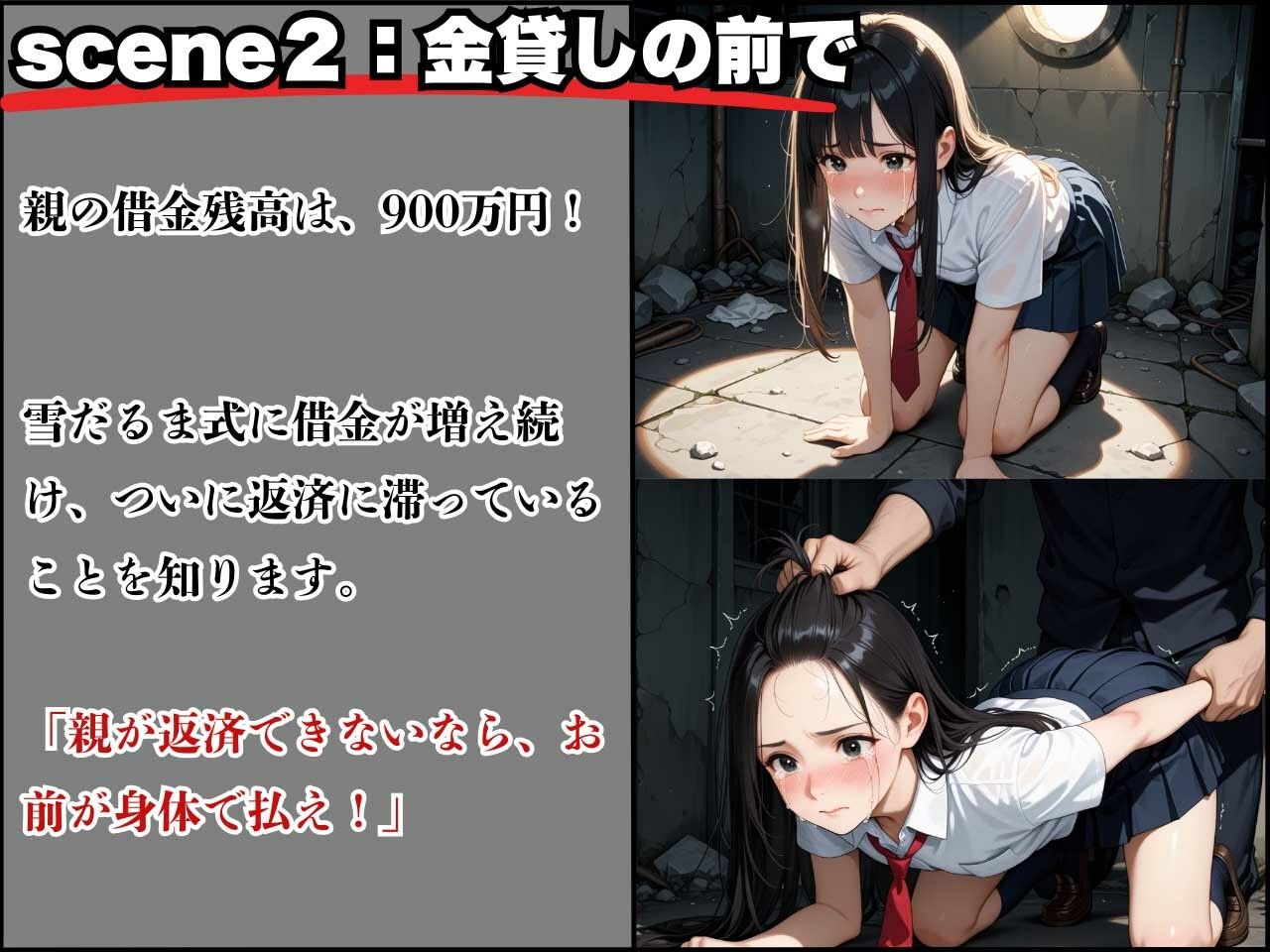 サンプル画像4:【快楽堕ち】女子校生を拘束監禁！借金のかたに彼氏専用まんこ貫通！(制服物語) [d_628544]