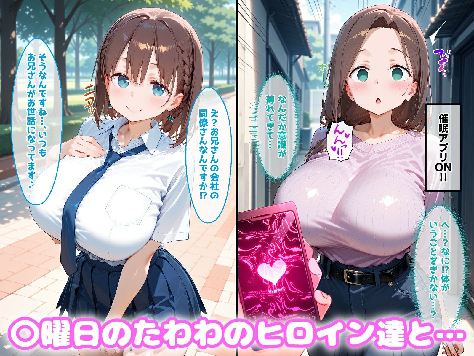 〇眠アプリで妊娠孕ませ  〇曜日のたわわのヒロインたちと膣内射精えっちする話 画像1