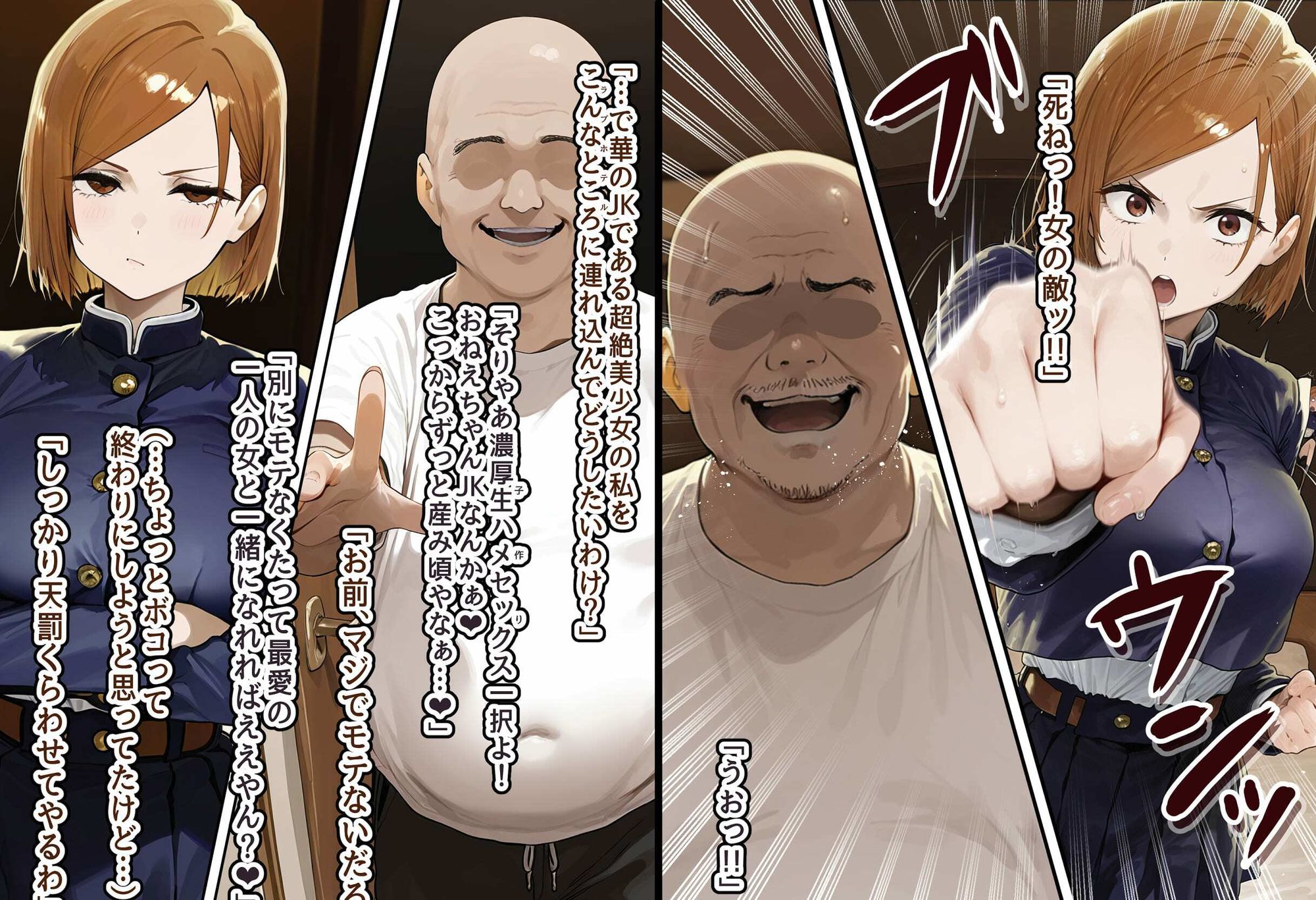 サンプル画像4:男勝りな強気美少女・釘崎野薔薇ちゃんは孕ませおじさんのデカマラファックで即敗北！〜ドMで甘えん坊な妊婦妻に堕ちる〜(美少女がキモ男に妊娠させられる?) [d_628947]