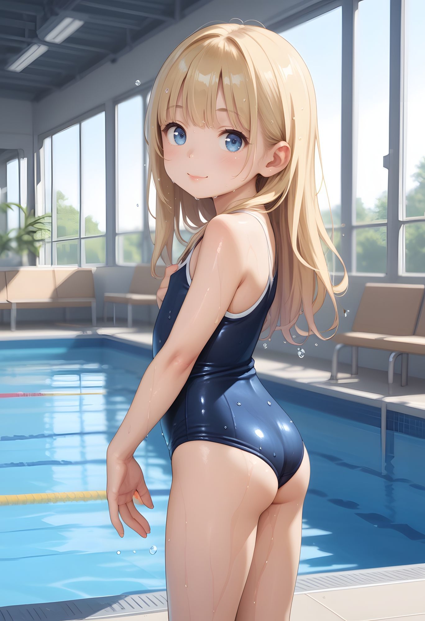 金髪ロリっ子水泳部！プールサイドで濡れ濡れ脱ぎ脱ぎしちゃう？？3