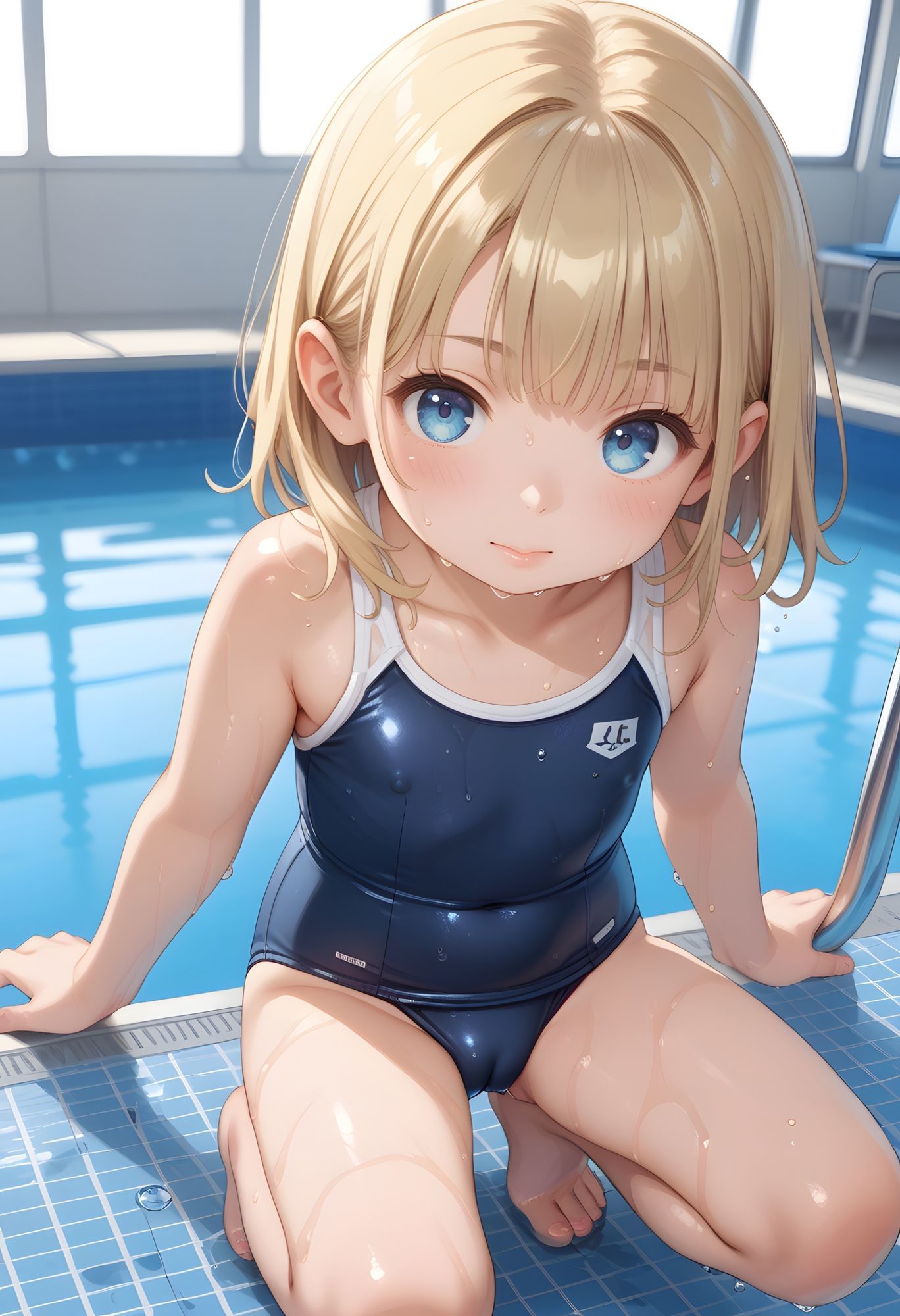 金髪ロリっ子水泳部！プールサイドで濡れ濡れ脱ぎ脱ぎしちゃう？？5