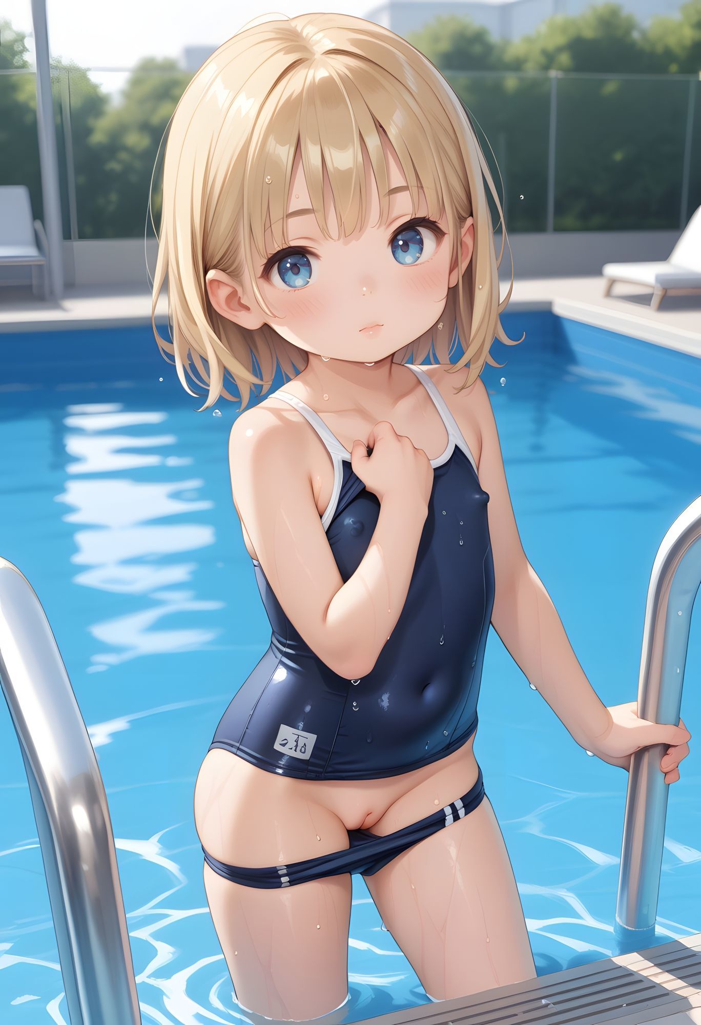 金髪ロリっ子水泳部！プールサイドで濡れ濡れ脱ぎ脱ぎしちゃう？？9