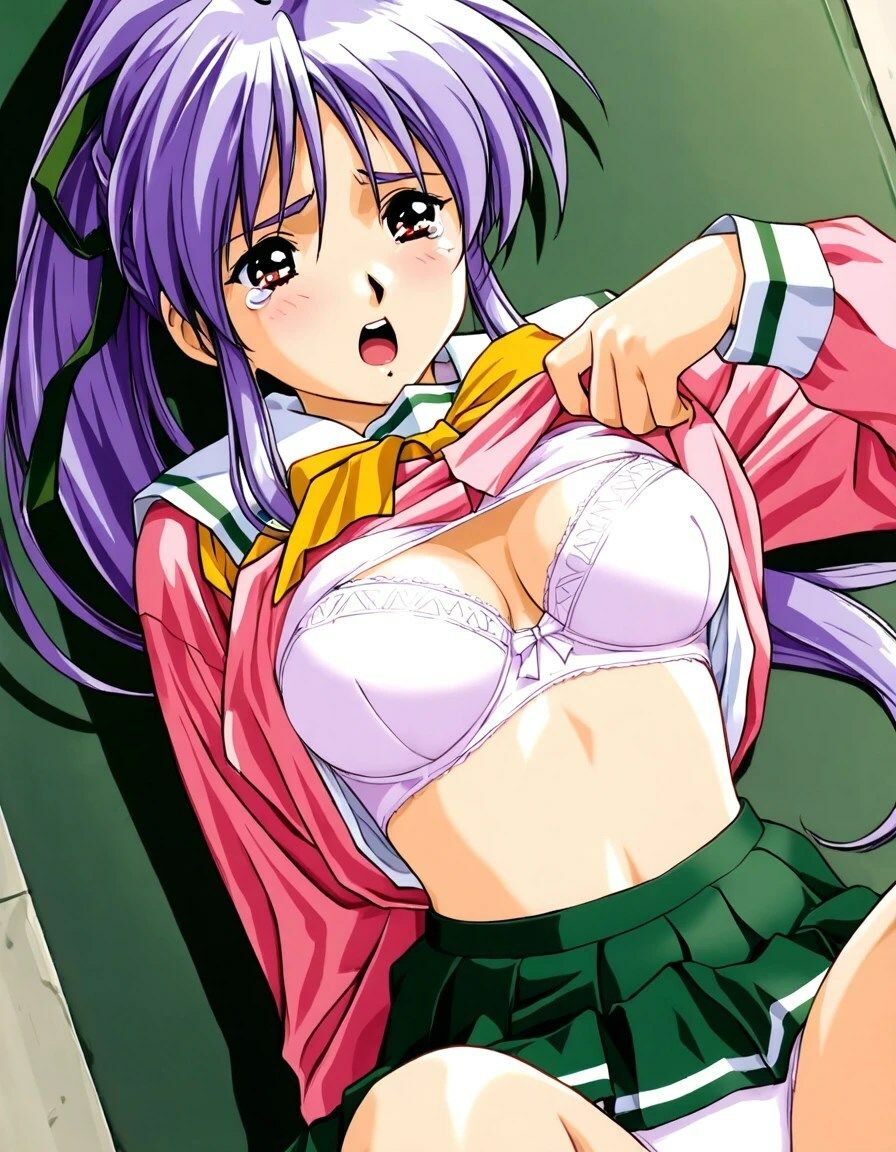 美少女アニメ風 高部絵里 服やパンティを無理やり脱がされて＋パンモロやオナニー集 画像1