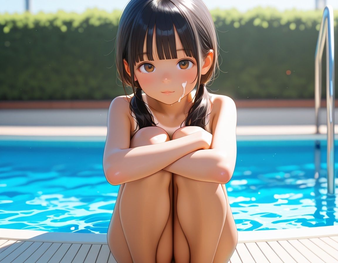 パイパン日焼け少女とスク水生ハメ会 サンプル画像 3