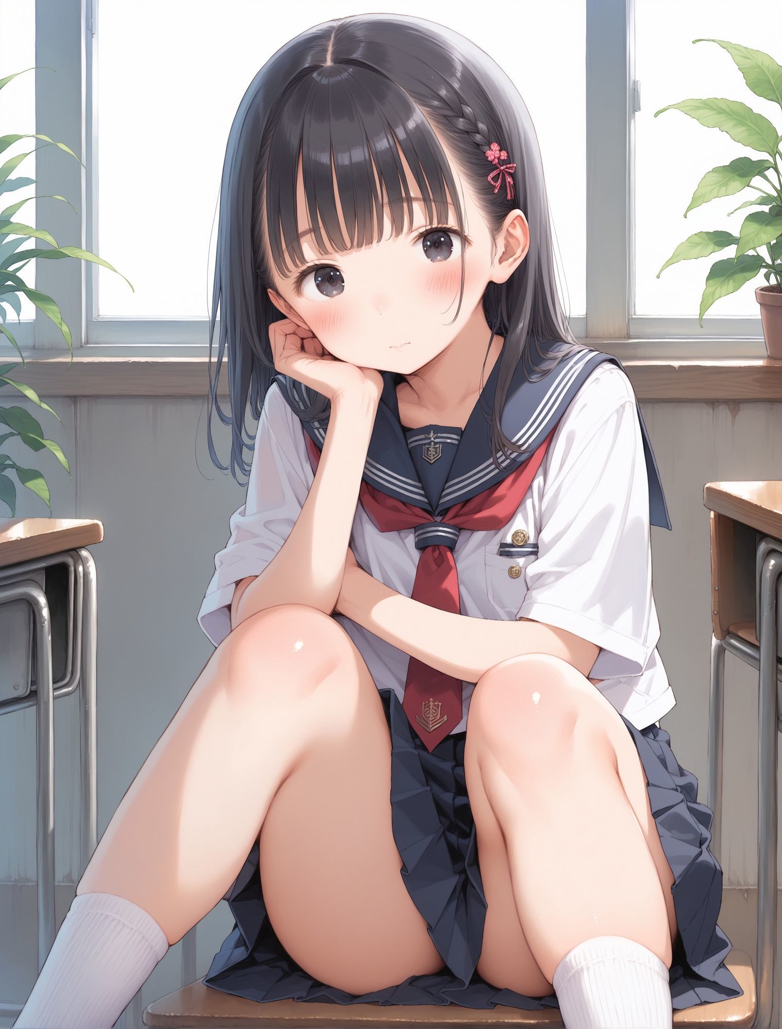 サンプル画像1:【280枚】放課後の教室でJK純愛セックス(真夏の隠れ家) [d_629428]