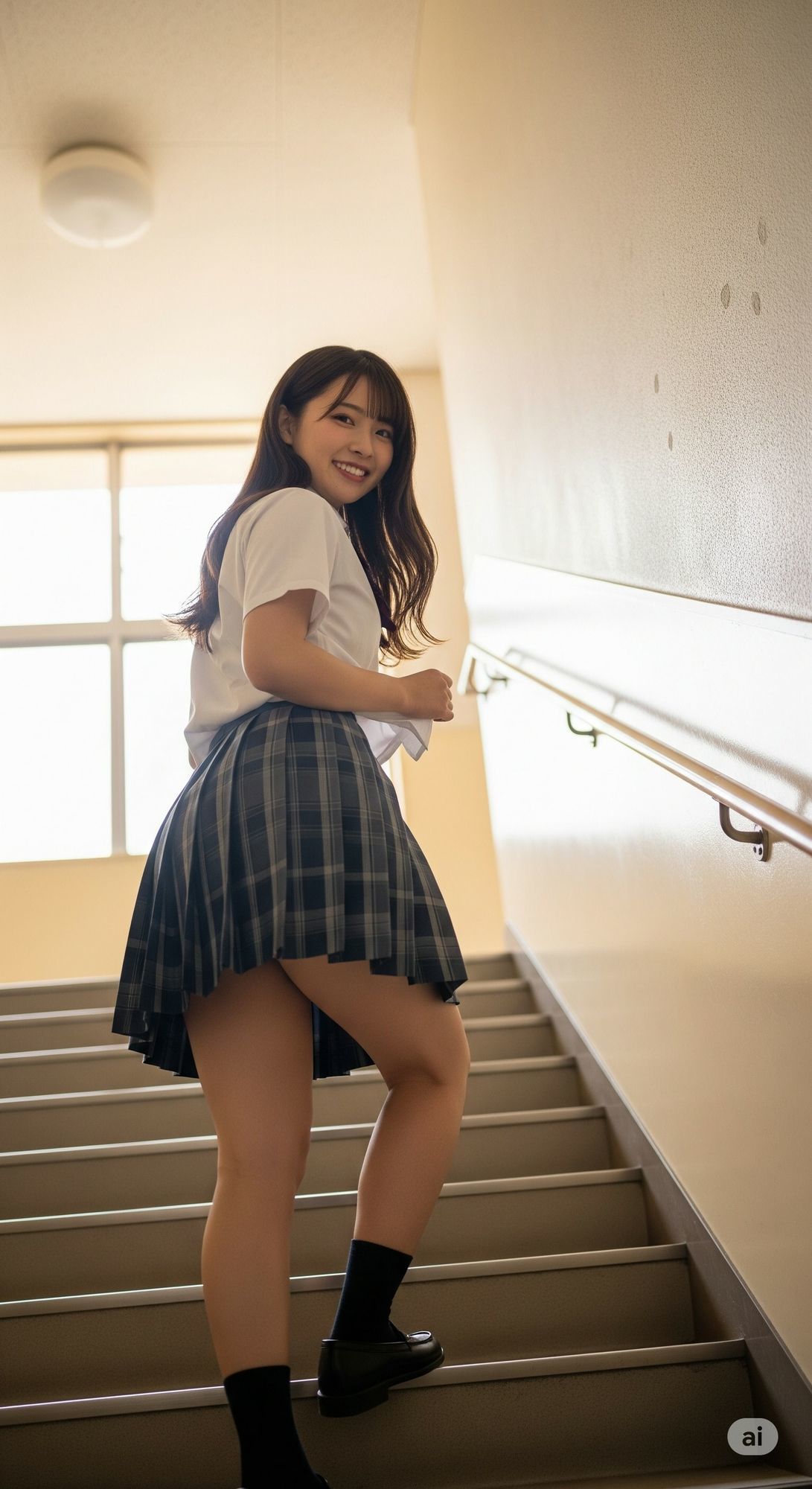 階段JK-綺麗な足と見えそうな純白パンツ- 画像7