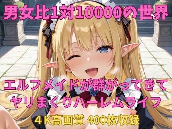 男女比1対10000の世界 エルフメイドとセックスし放題でちんぽが乾く暇もないヤリ放題ハーレムライフ！！