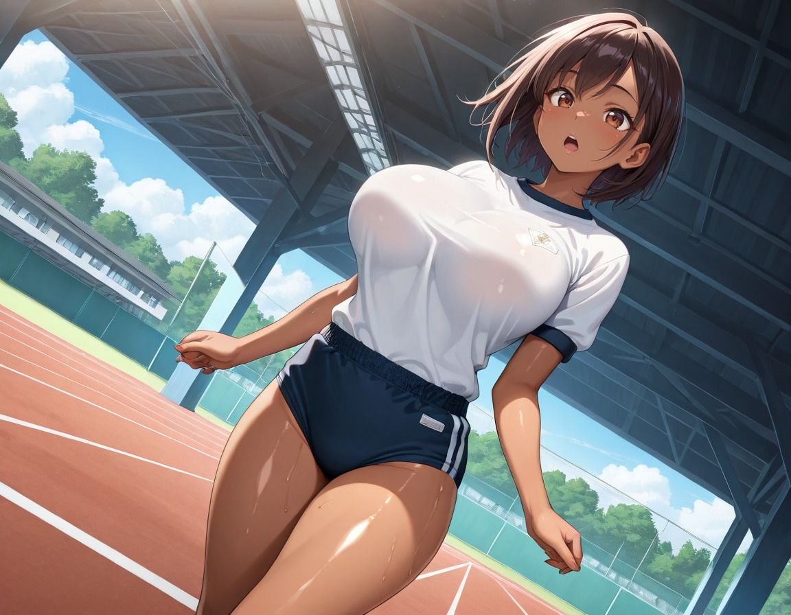 サンプル画像2:ブルマを着た褐色ギャルに種付け(ぷるぷるプリン) [d_630131]