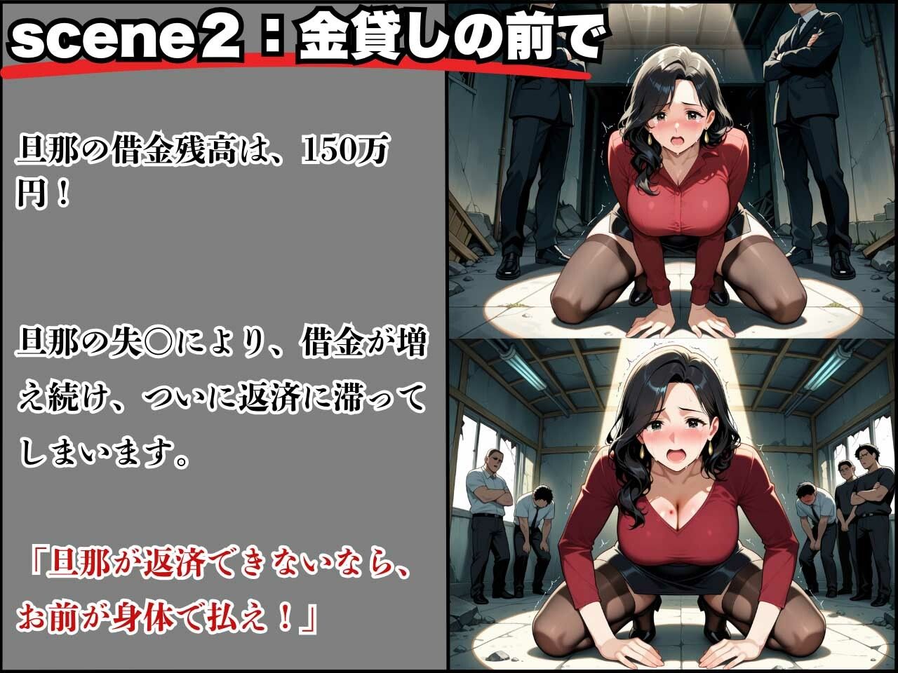 サンプル画像4:夫専用まんこを凌●されるも、まさかの快楽堕ち！借金のかたに…(制服物語) [d_630239]