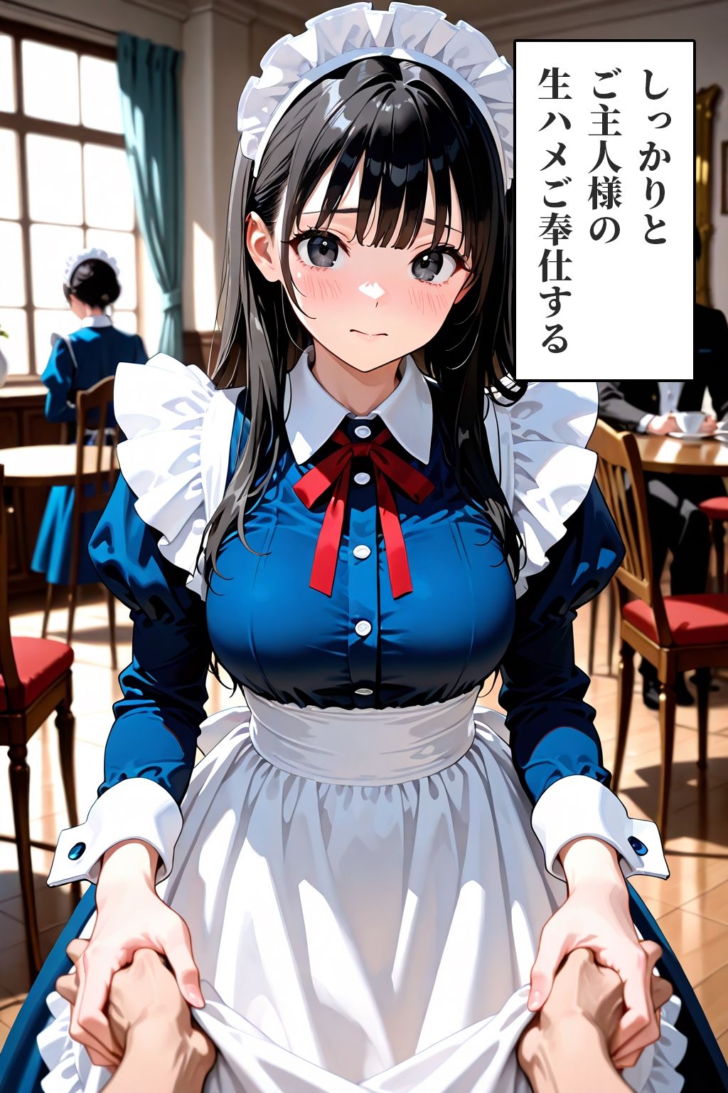 サンプル画像2:学園祭で女子校生メイド喫茶をしたら、メイド服の生まんこハメ放題になった話(タオぱいぱい) [d_630340]