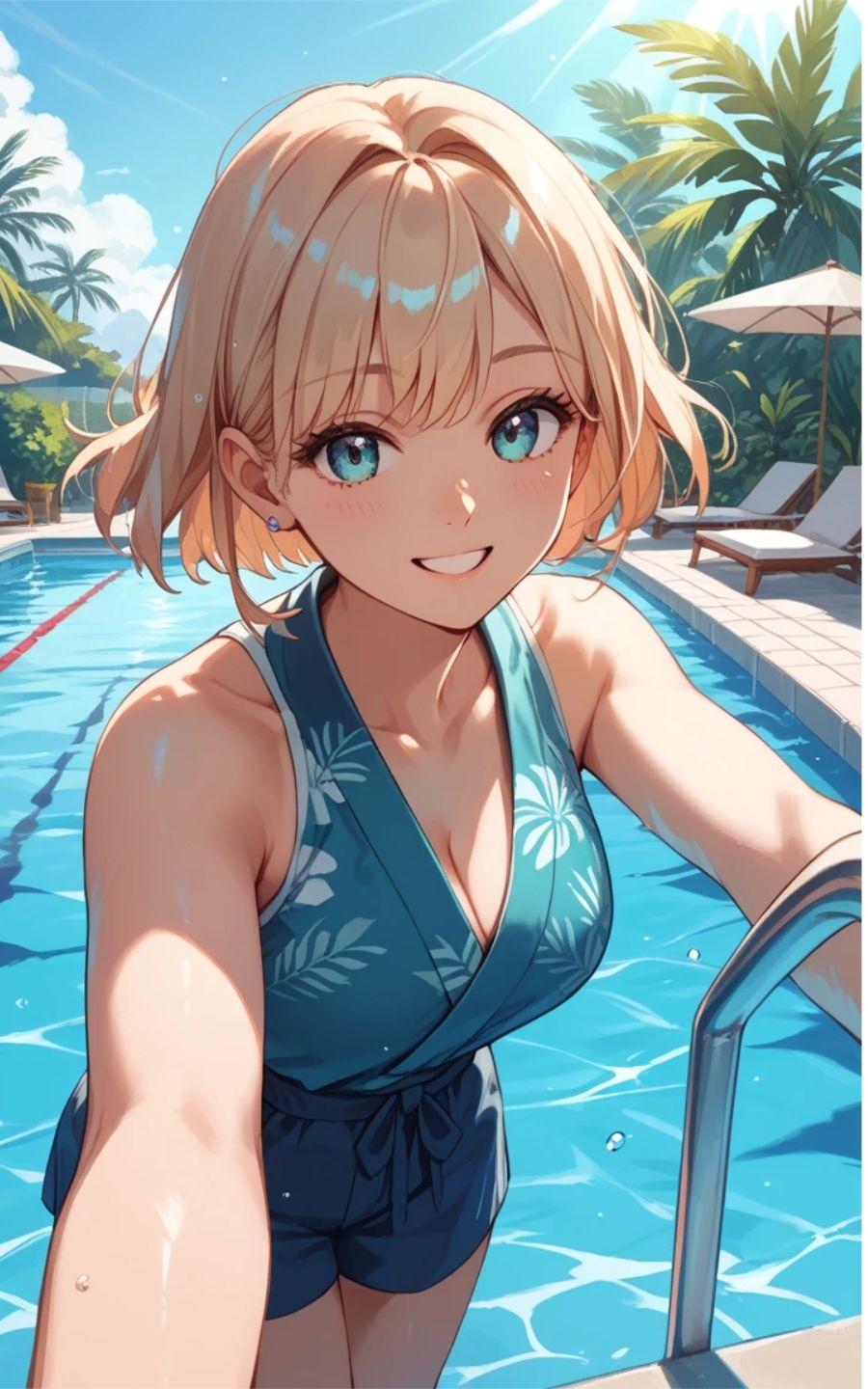 サンプル画像1:誰もいないプール、貸切デート(Cherry Boy) [d_630406]