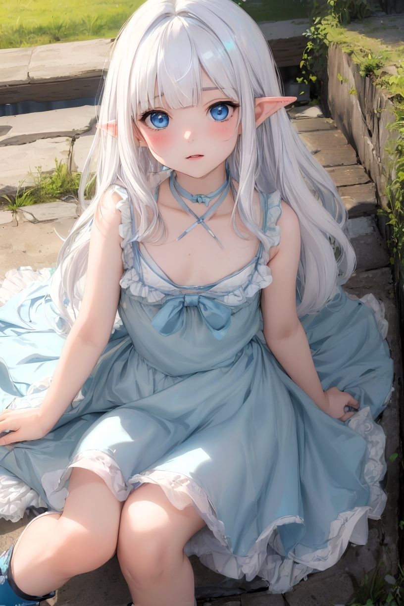 サンプル画像1:森の風に抱かれて  白髪エルフの滴る欲望(ラザン) [d_630430]