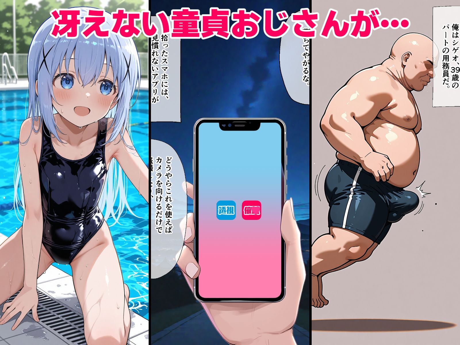 催◯誤認 催〇・透視アプリを拾った童貞種付けおじさん チ〇 マ〇 メ〇 山盛りトンファー エロ画像2