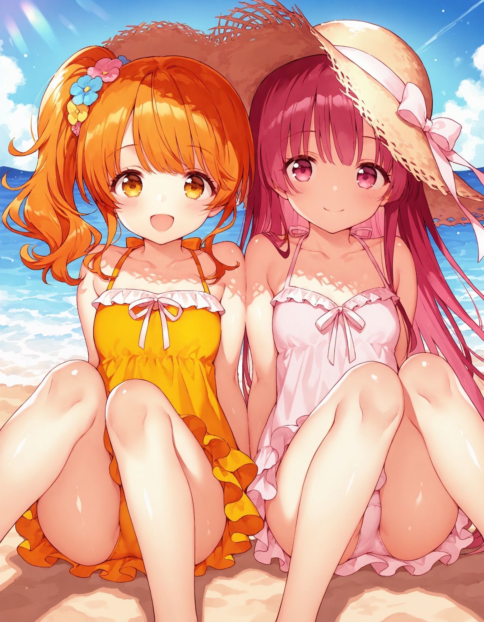 ワンピースで座りパンチラ 画像1