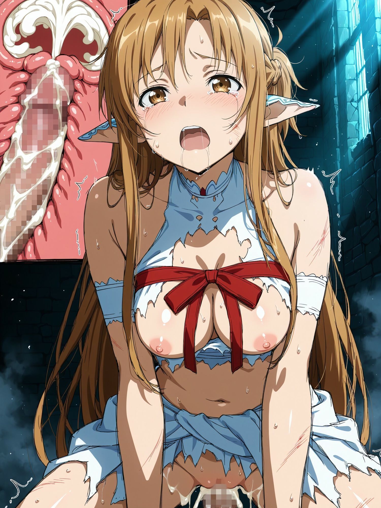 サンプル画像6:ア〇ナの災難〜エルフの水浴び編〜(AI計画) [d_630872]