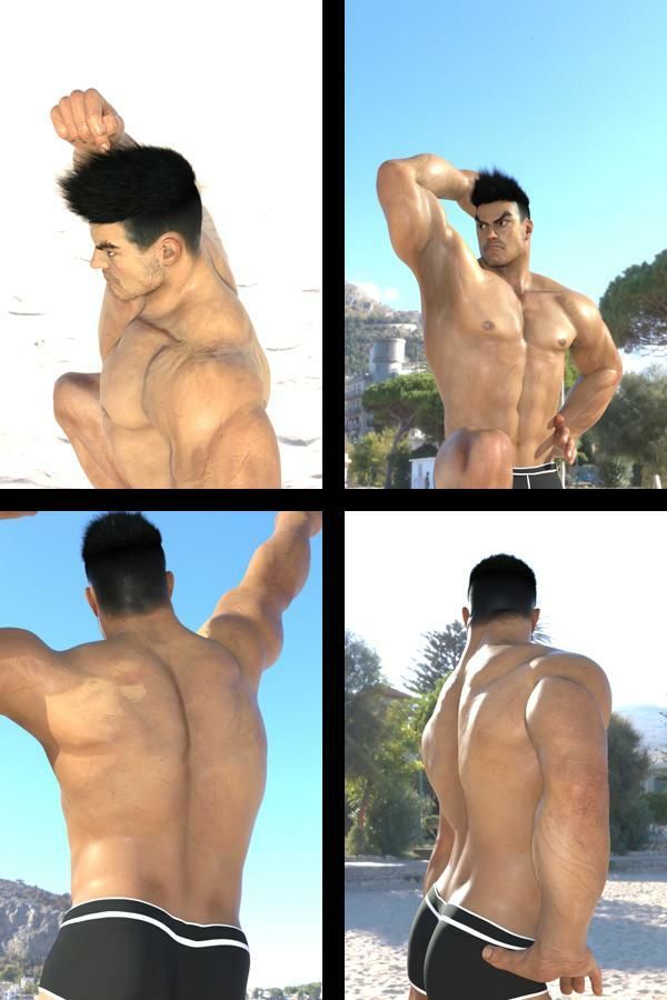 『理想の彼氏を3DCGで作ります』から生まれたバーチャルヒーロー「檜山 鉄男(ひやまてつお)」のボディビルダーモデル風写真集:IronMountain_01 画像2