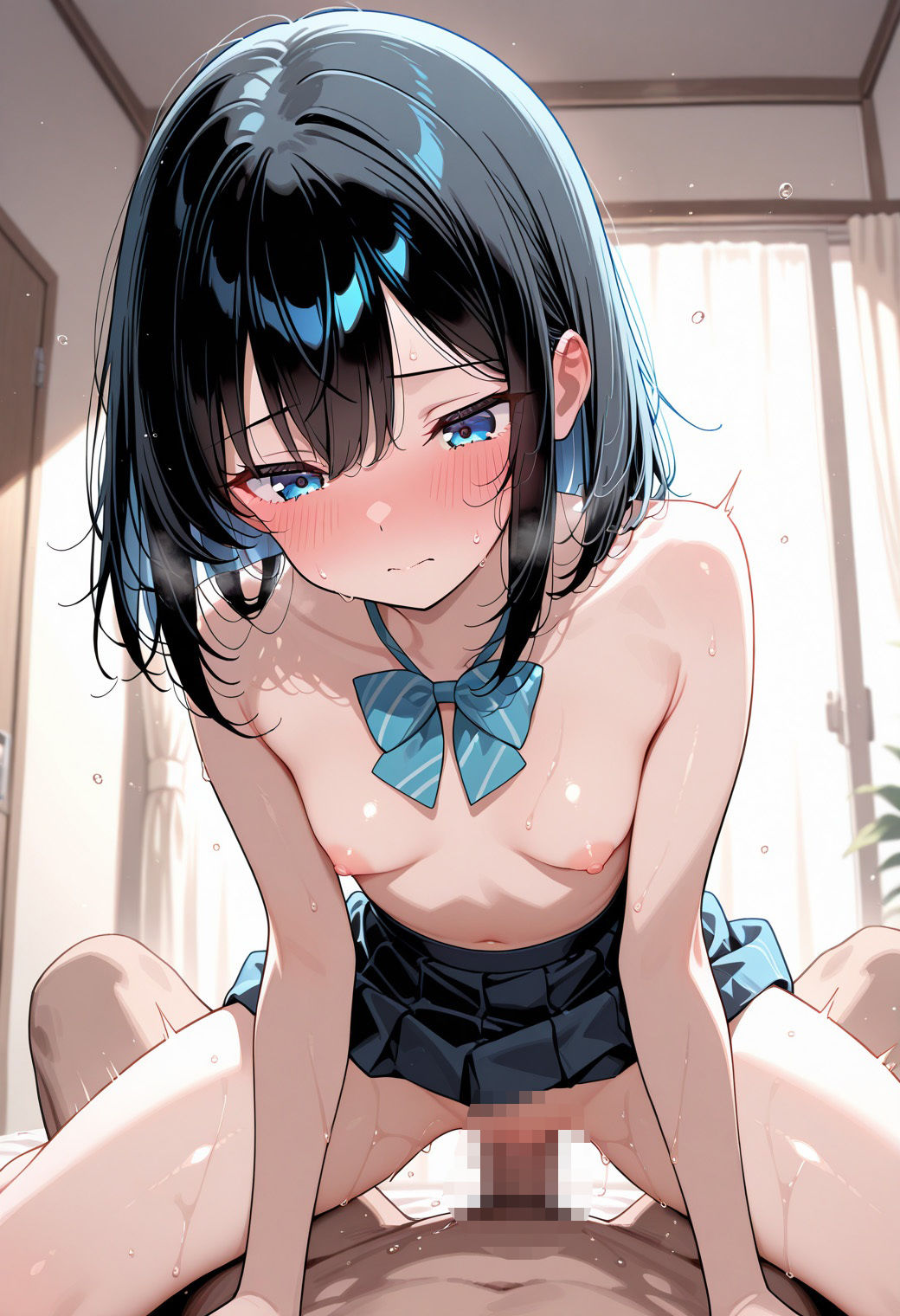 風紀委員がメスに堕ちる話。黒髪ちっぱい彼女といけない放課後エッチ_4