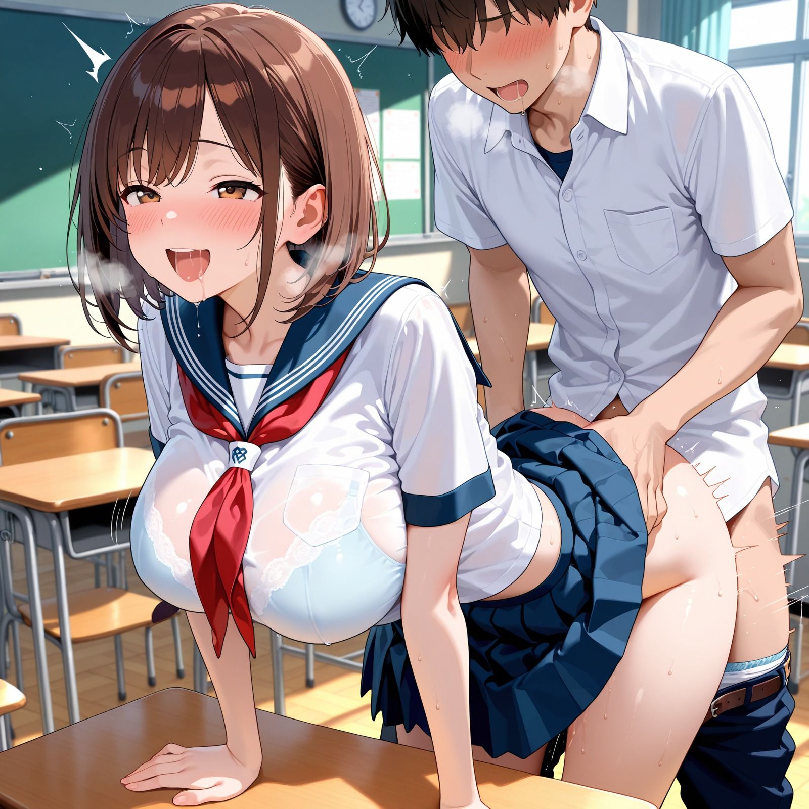 【エロ漫画】ハメられ〜女子校生の着衣SEX〜8