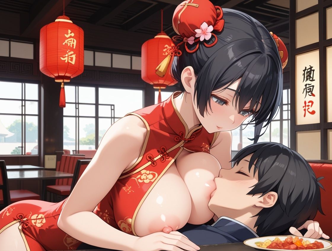 中華料理店の巨乳チャイナ娘に店内で何度も中出しした話_4