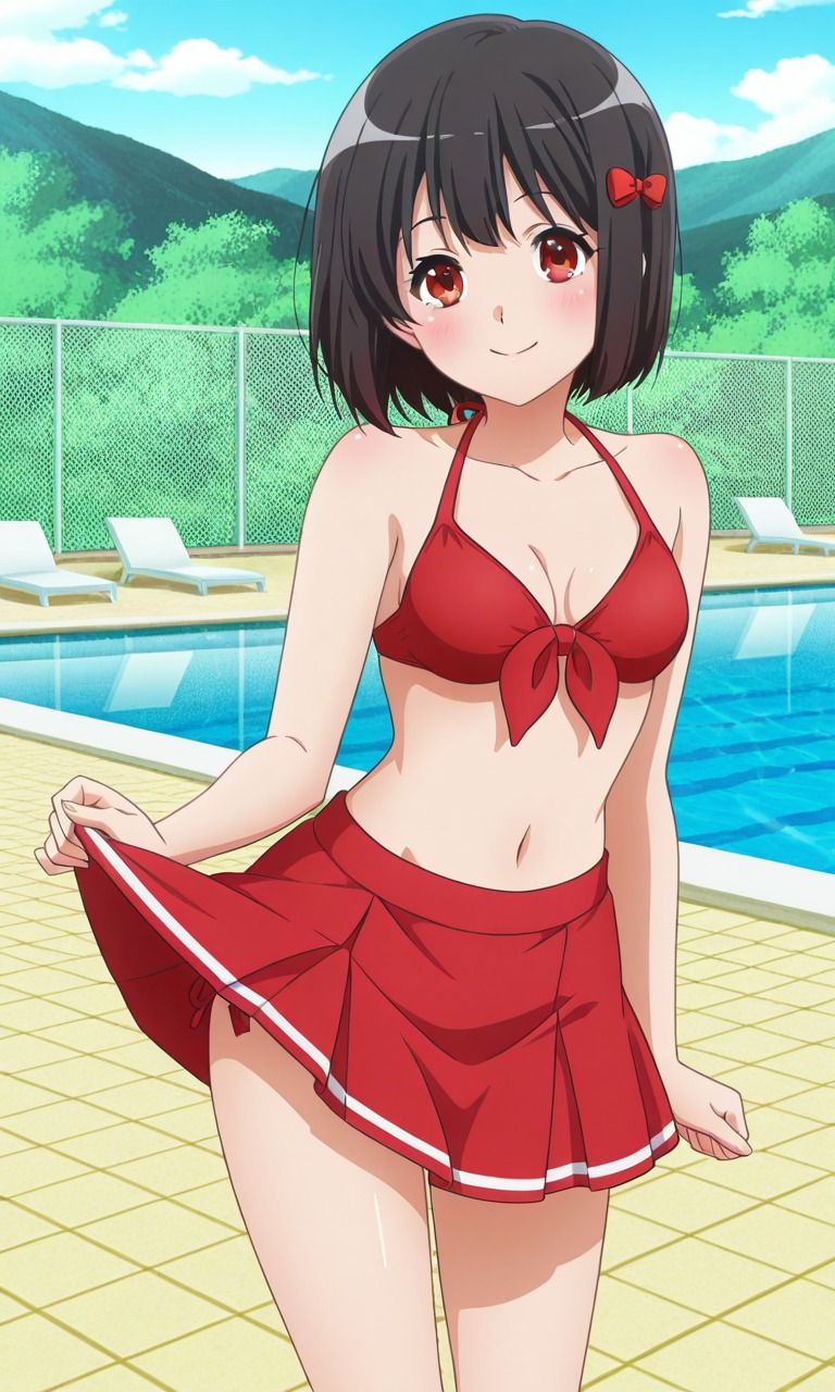 吹奏楽部の後輩とプールでラブラブえっち 画像1