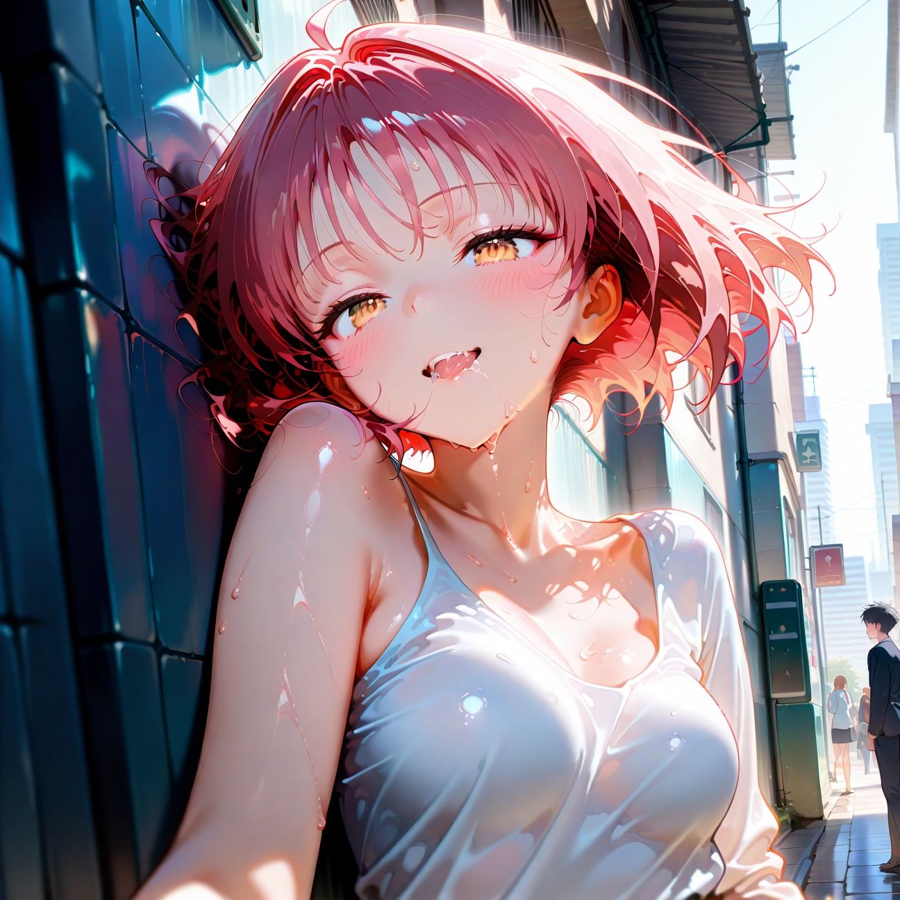 【エロ漫画】【Part1】街中で快感露出セックス☆彡周囲の視線で感じちゃう♪1