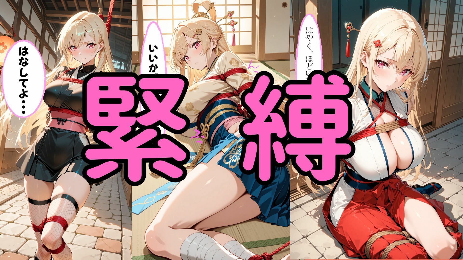 サンプル画像1:闇に堕ちるくノ一、秘められた縄と禁断の悦楽(緊縛同人) [d_631807]