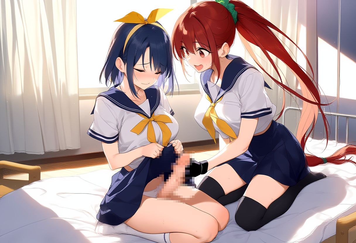 サンプル画像4:セーラー服美少女ふたなりレズのAICG集 2(サークルとうふ用ニッパー) [d_631864]