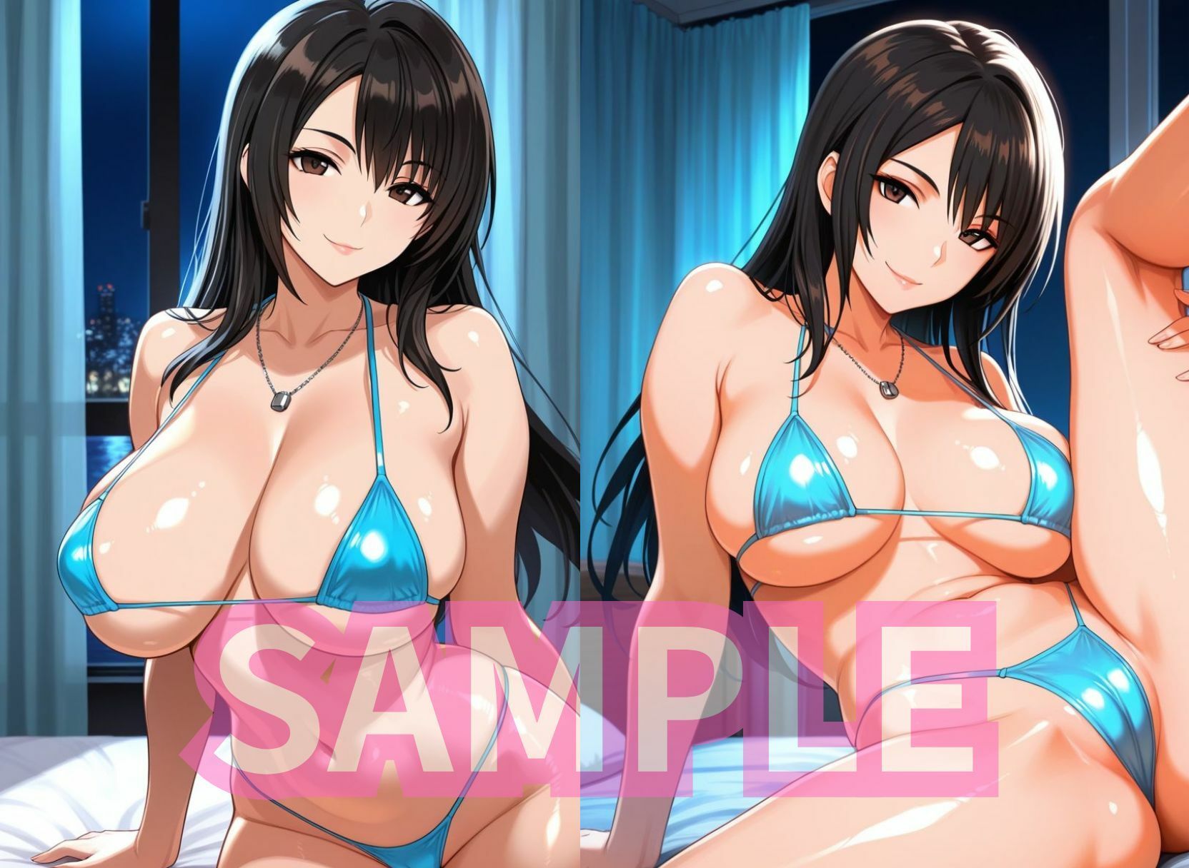 サンプル画像2:VIIIの嬢はマイクロビキニを着たり待ち時間におま○こを弄ってる(モザなし研究会) [d_631946]