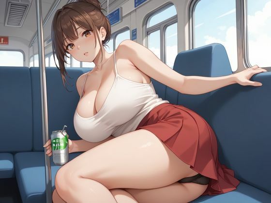 サンプル画像2:電車で会った爆乳痴女からの誘惑(妄想100％) [d_632004]