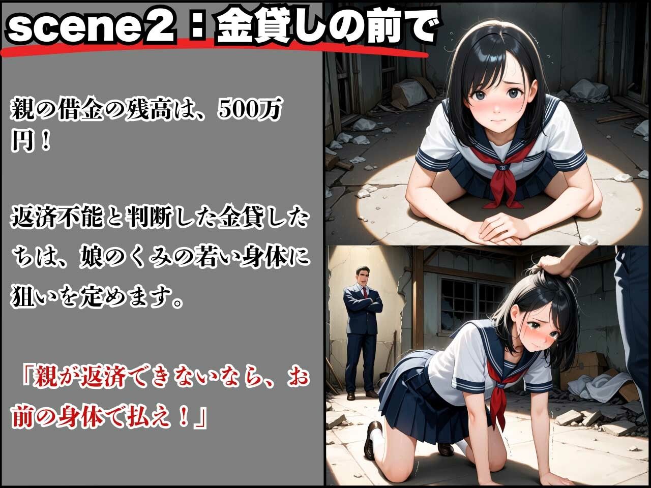 サンプル画像4:借金のカタに清純まんこ貫通！ドM異質を露呈し、まさかの快楽堕ち(制服物語) [d_632152]