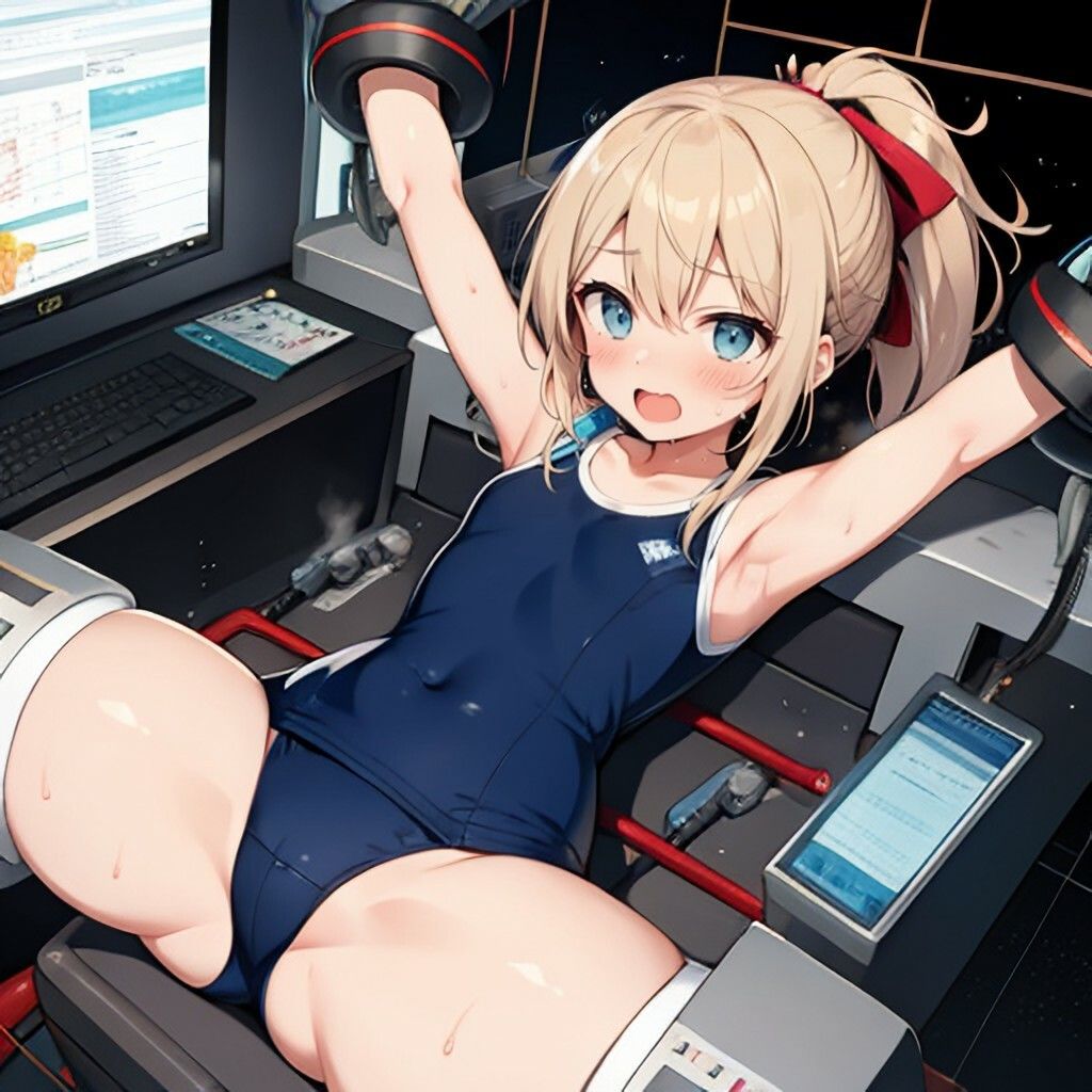 サンプル画像3:機械拘束なスク水風美少女さん(ほげふが) [d_632217]